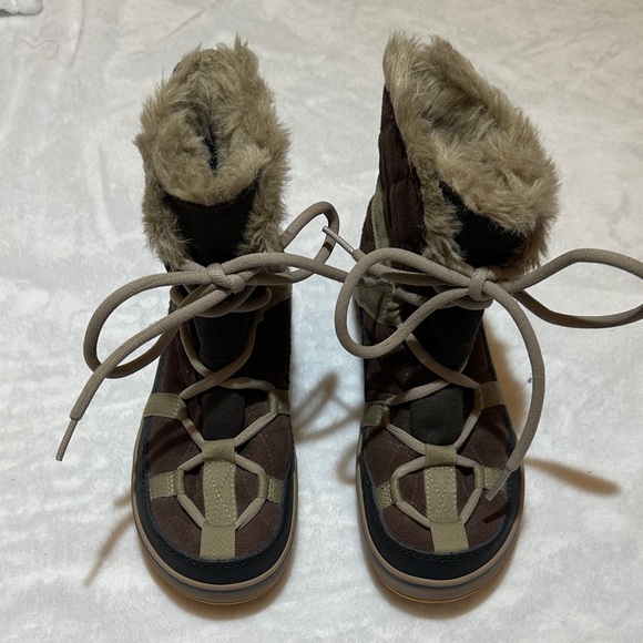 NEW Sorel Glacy Explorer tie up waterproof brown quilted fur lined boots size 6 - Picture 4 of 6
